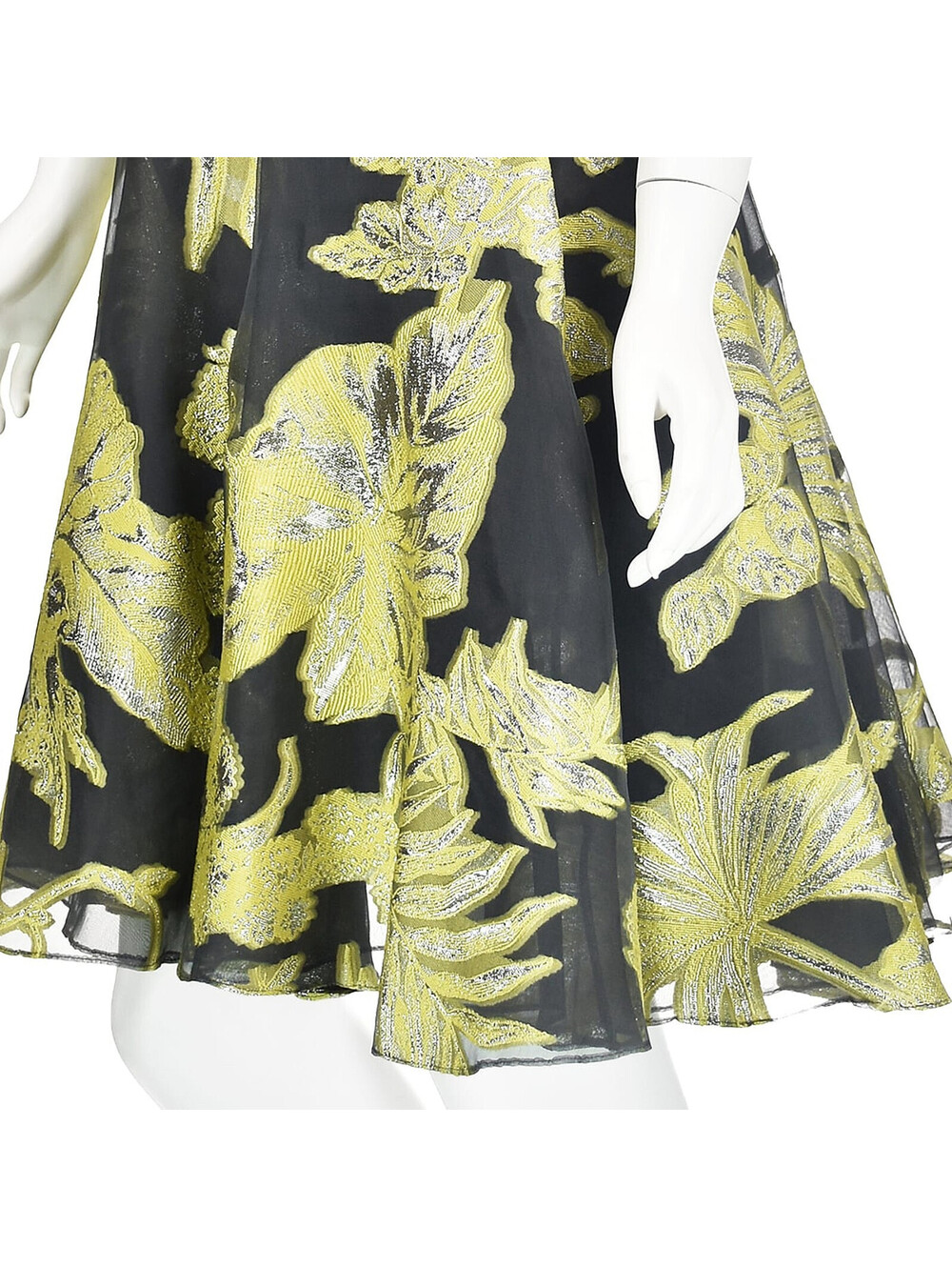 TALBOT RUNHOF Fit & Flare Mini Dress, Yellow, Gray & Silver, SZ 8 NWT @ $2995 - Picture 4 of 9